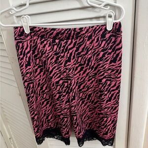 Sourpuss Pink and Black Animal Print Shorts